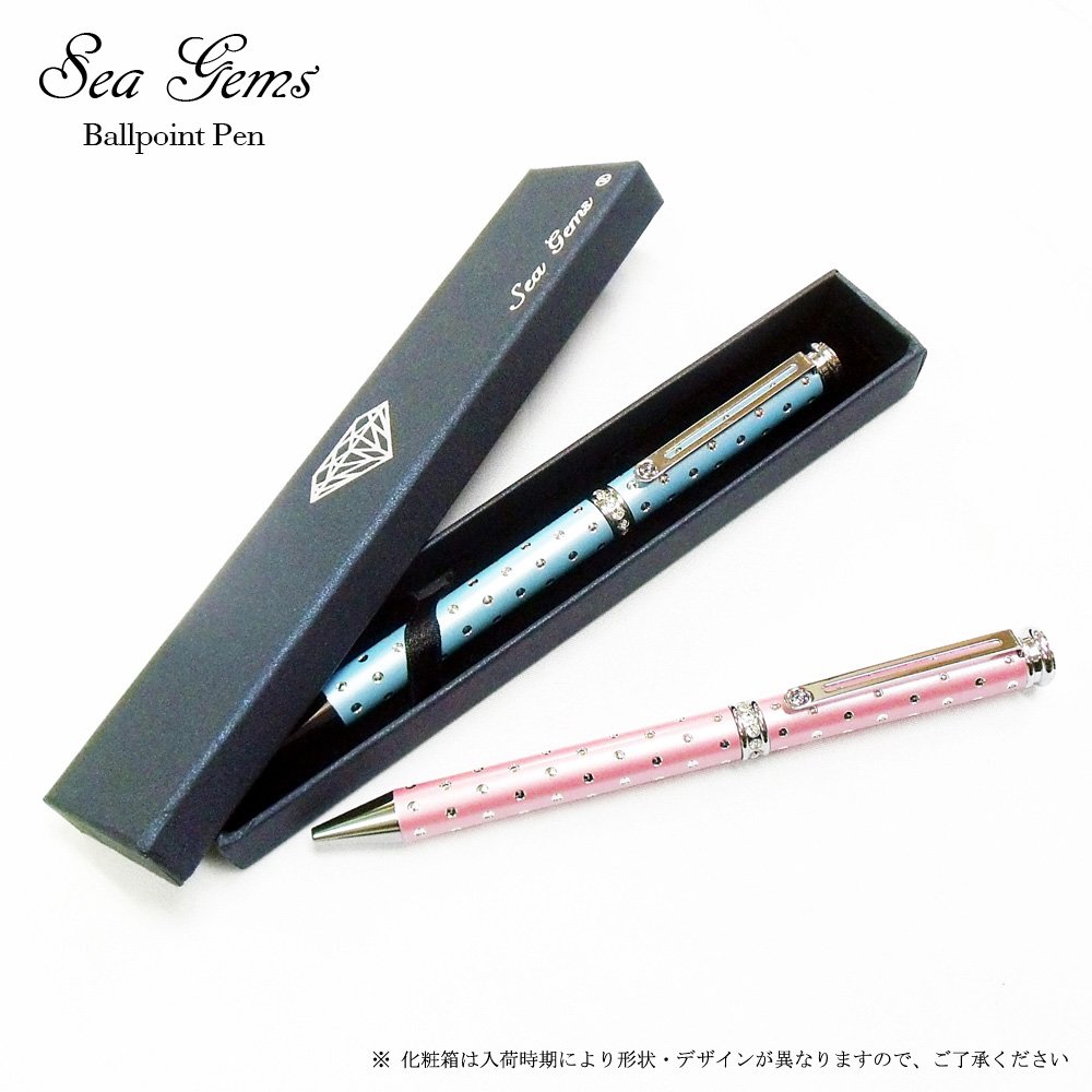 Amazon | SeaGems キラキラボールペン ピンク ドット ライン